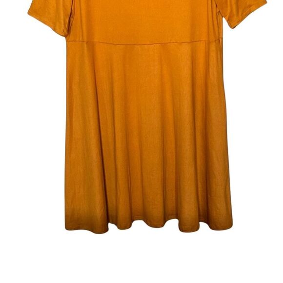 Forever 21+ Womens Dress Scoop Neck A-Line Midi 3X Mustard Fall Thanksgiving USA - Picture 4 of 8